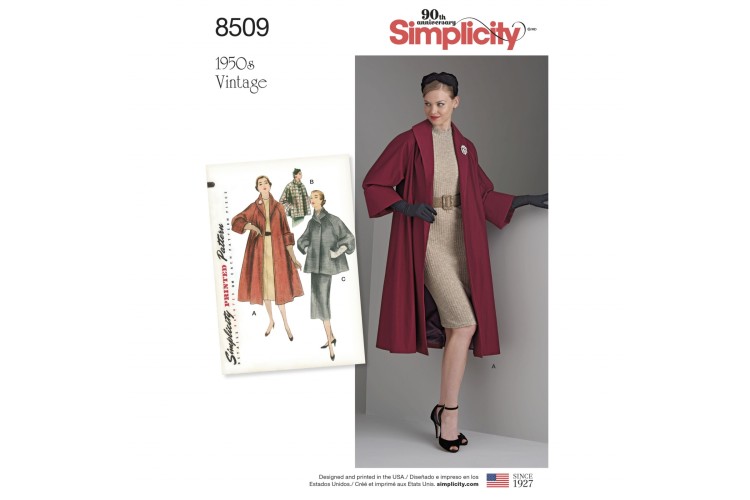 S8509 Misses' Vintage Coat or Jacket