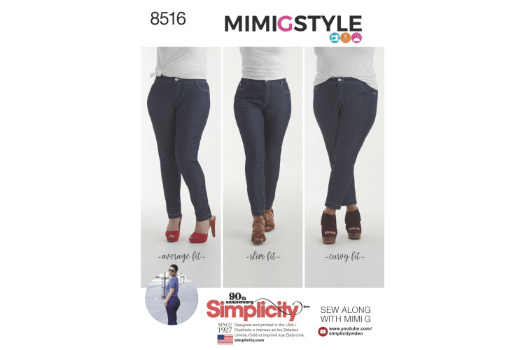 S8516 Misses' Mimi G Skinny Jeans
