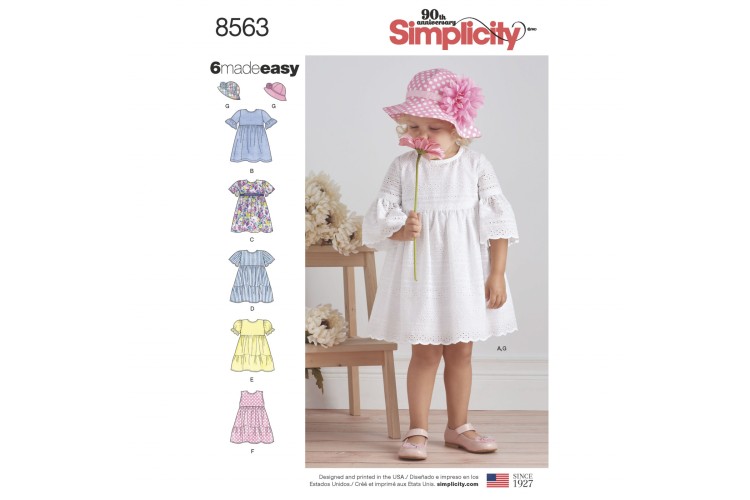 S8563 Toddler Dresses and Hat