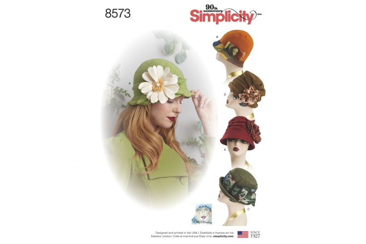 S8573 Misses' Flapper Hats in Three Sizes