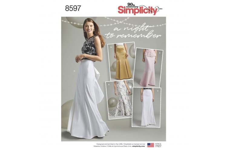S8597 Misses' and Women's Special Occasion Skirts
