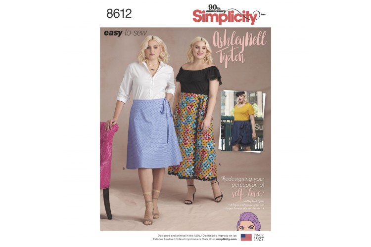 S8612 Women's Easy Wrap Skirts by Ashley Nell Tiption