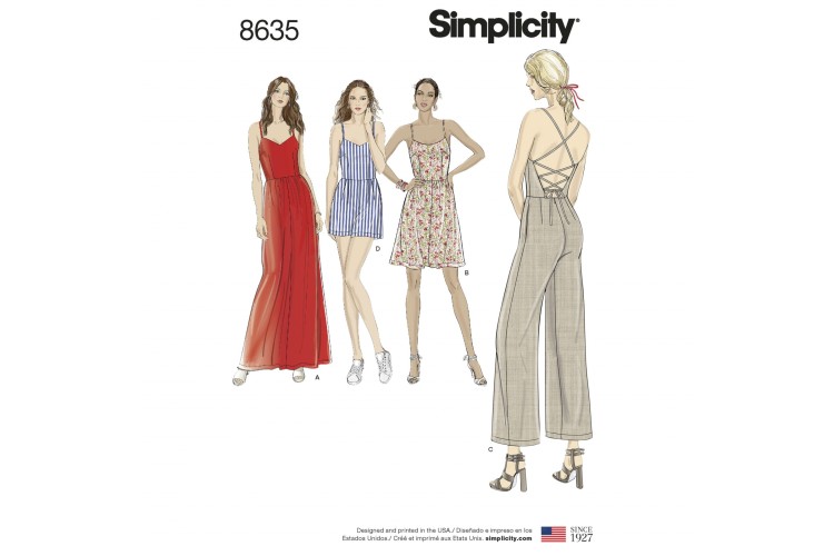 S8635 Misses' Dress, Jumpsuit and Romper