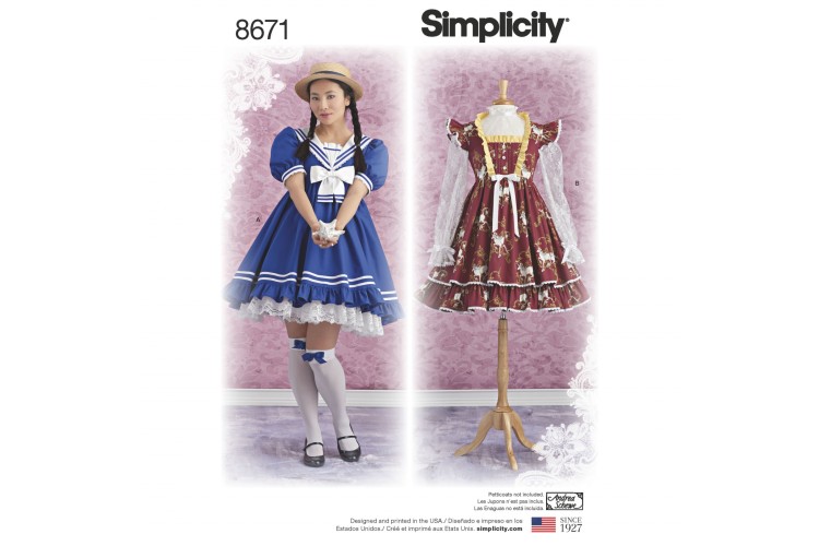 S8671 Misses' Lolita Costume Dresses