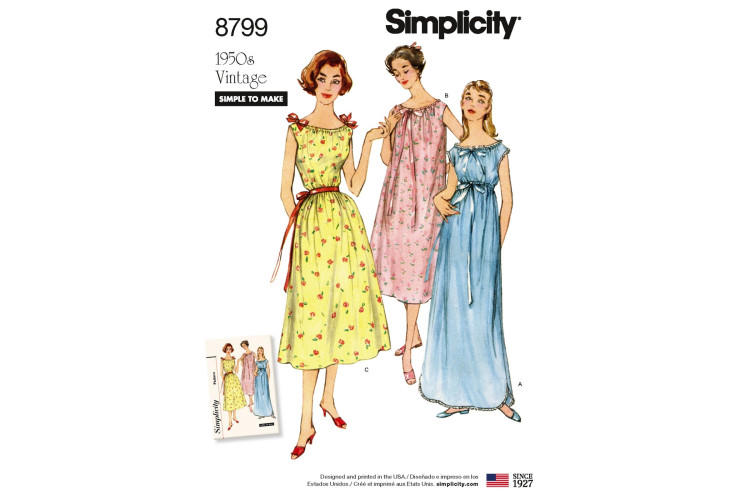 S8799 Simple to Make 1950s Gowns