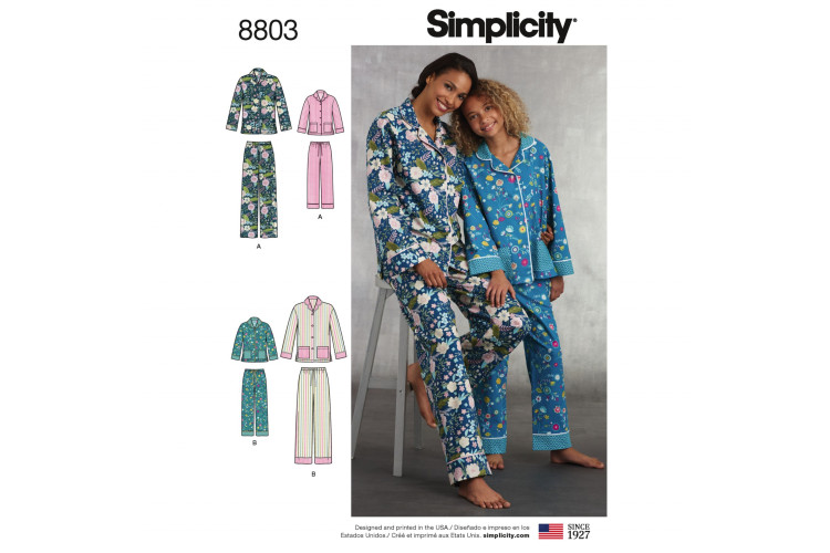 S8803 Girls and Misses Set of Lounge Trousers and Shirt