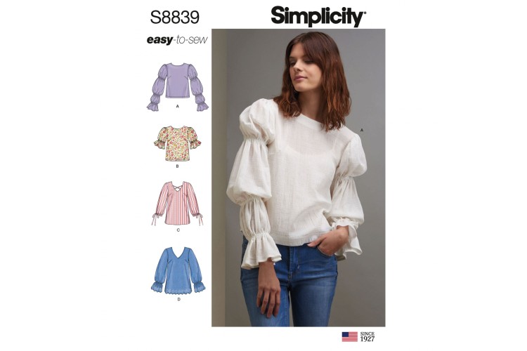 S8839 Misses' Pull-on Tops and Tunics