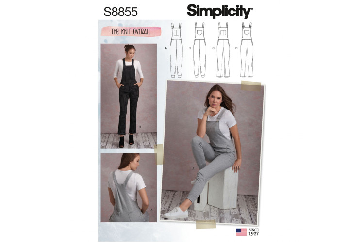 S8855 Misses' Dungarees or Overalls