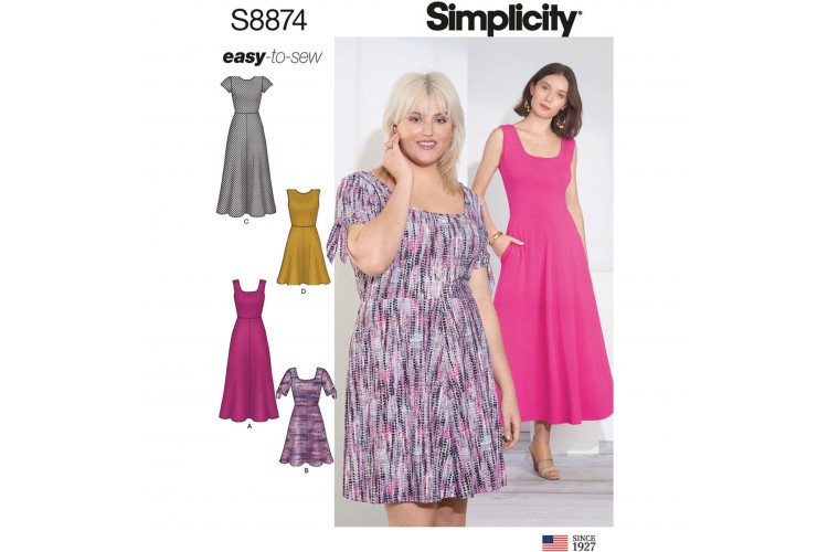 S8874 Misses'/Women's Dresses for knit