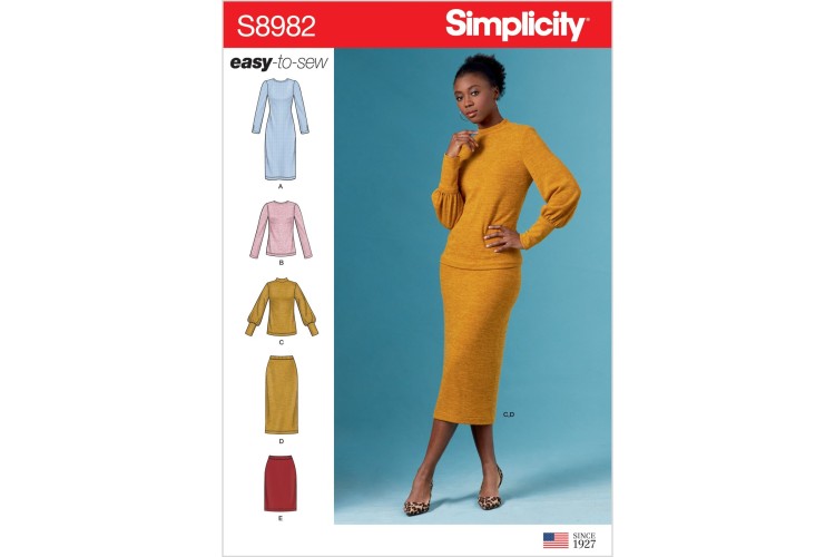 S8982 Knit Dress, Tops, Skirts