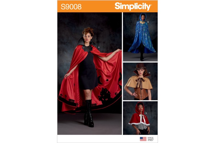 S9008 Misses' Halloween Cape