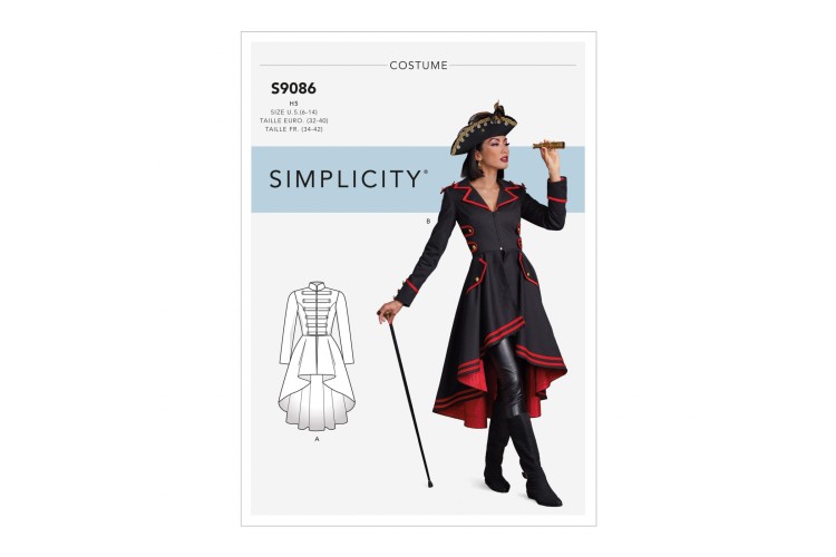 S9086 Misses' Steampunk Costume Coat