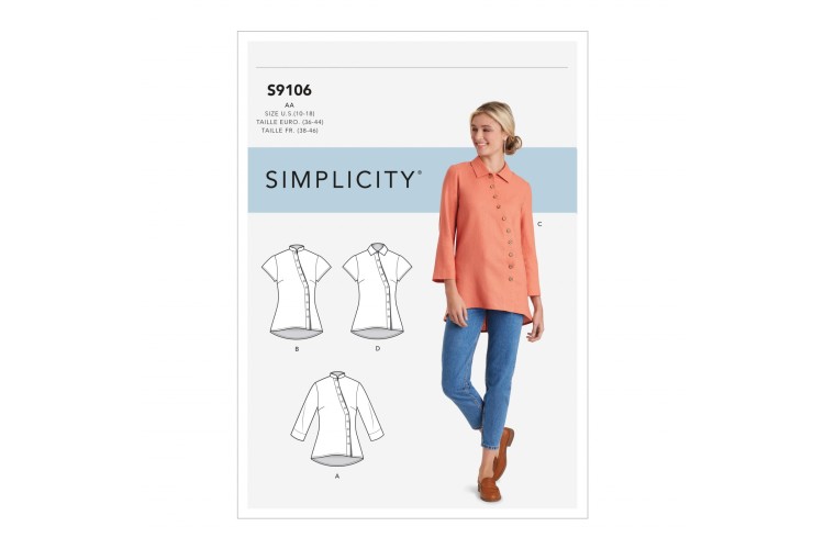 S9106 Misses' & Women's Button Front Shirt
