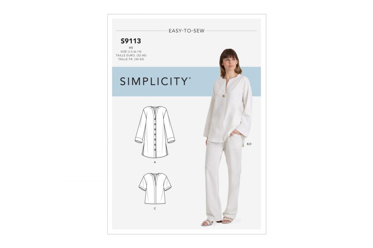 S9113 Misses' Tunic, Top & Pull On Trousers