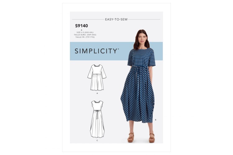 S9140 Misses' Relaxed Pull-on Dress