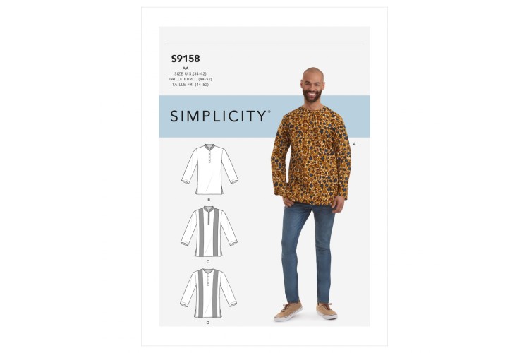 S9158 Men's Half Buttoned Shirts