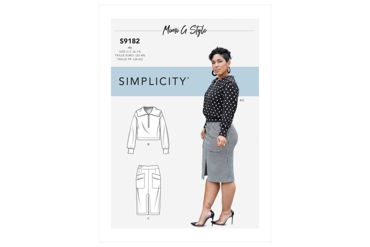 S9182 Misses' Knit Top and Skirt