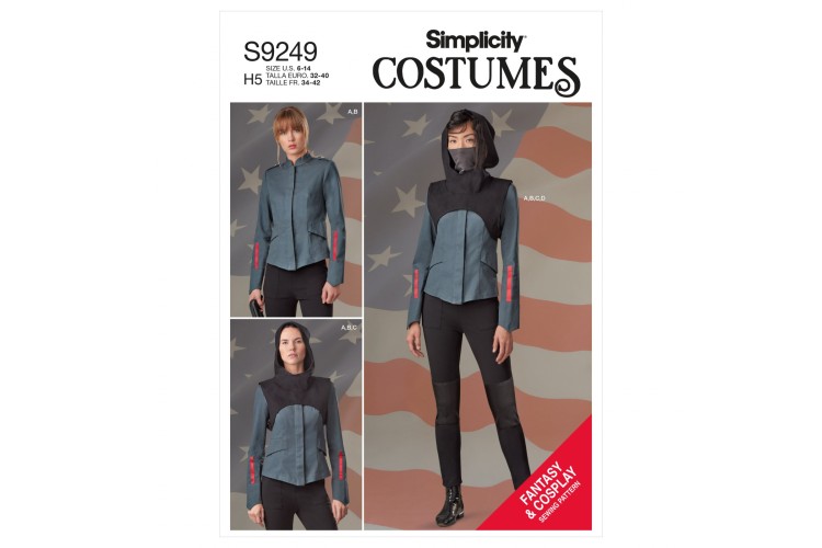 S9249 Misses' Jacket, Pants, Cropped Hooded Tabard, Mask