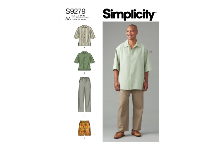 S9279 Men's Shirt In Two Lengths, Trousers and Shorts
