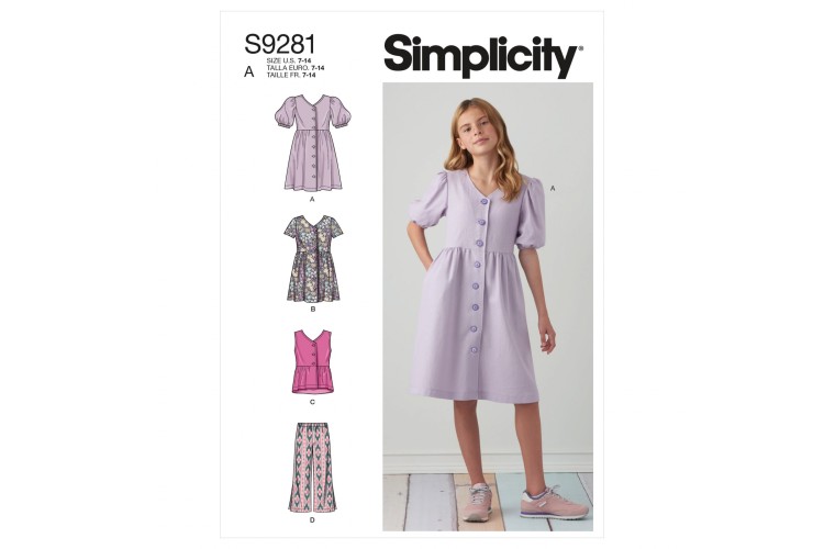 S9281 Girls' Dresses, Top and Trousers