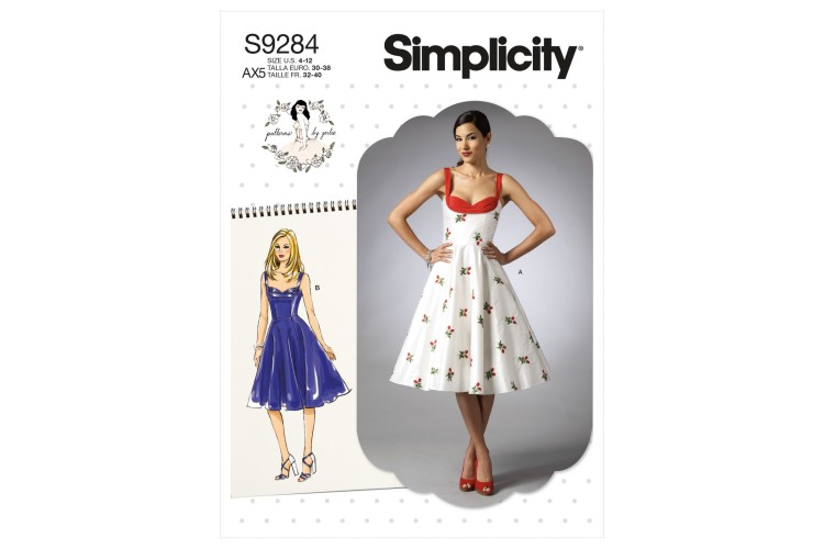 S9284 Misses' Sweetheart-Neckline Dresses