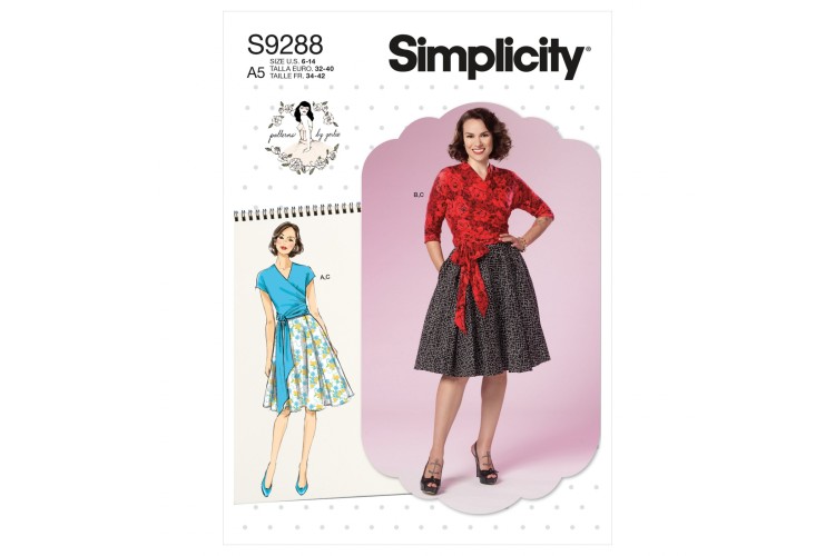 S9288 Misses' Wrap Top & Flared Skirt