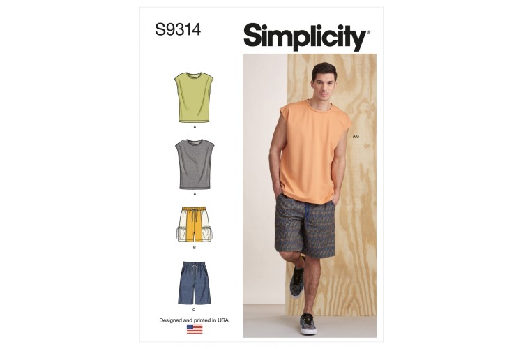 S9314 Men's Knit Top and Shorts