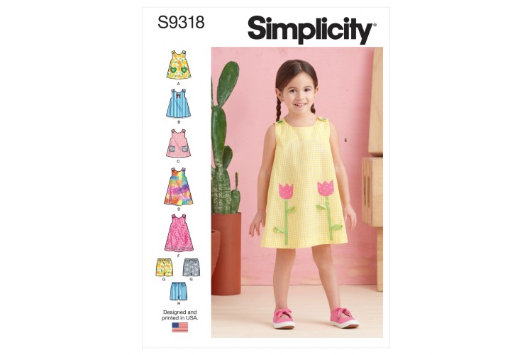  S9318 Toddlers'  Tops, Dresses, and Shorts