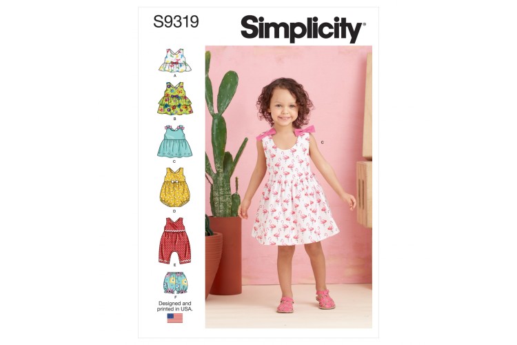 S9319 Toddlers'  Top, Dresses, Rompers and Panties