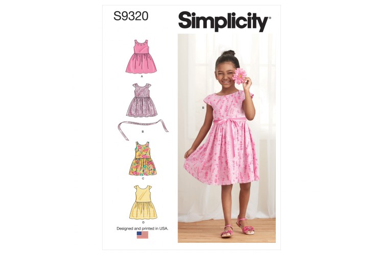 S9320 Children's Dresses with gathered skirts