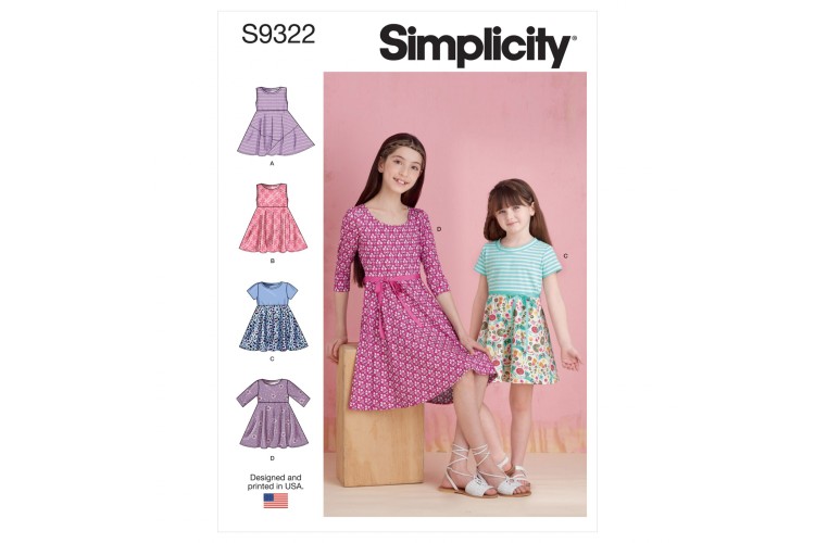 S9322 Children's and Girls' Pull-on Dresses
