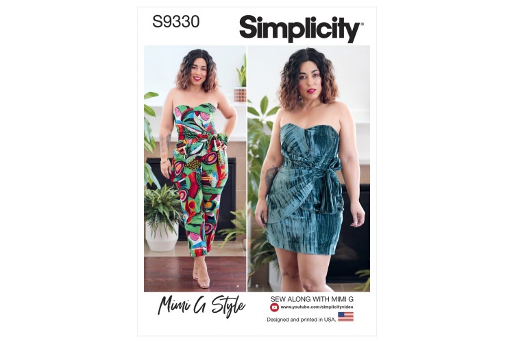 S9330 Misses' Strapless Jumpsuit and Mini Dress Mimi G