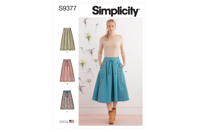 S9377 Misses' Flared Skirts in Two Lengths
