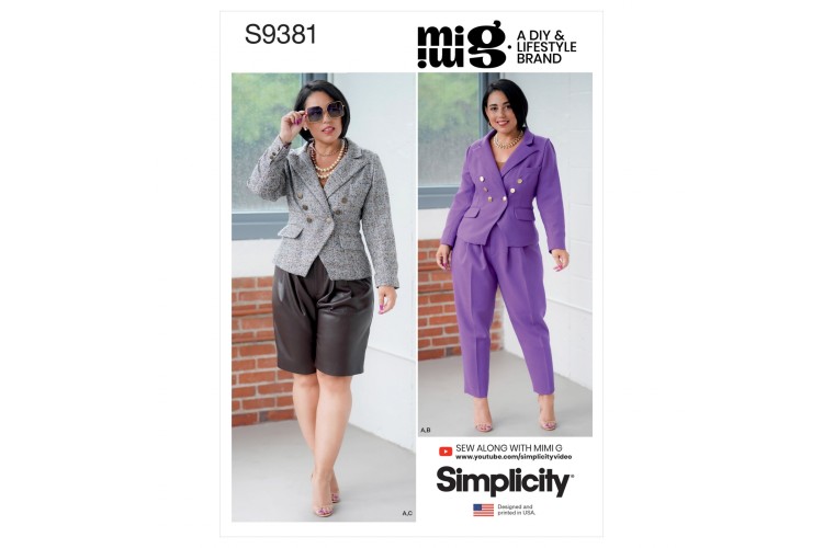 S9381 Misses' and Women's Lined Jacket, Trousers and Shorts
