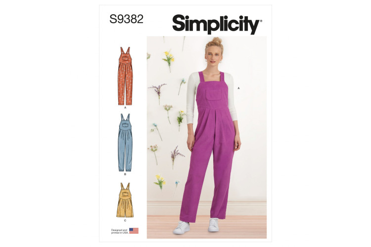 S9382 Misses' Overall with Shaped Raised Waist and Back Ties