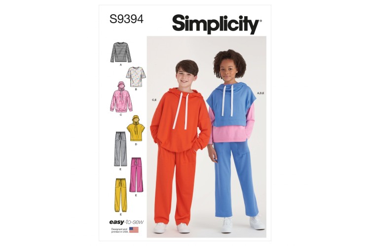 S9394 Boys' and Girls' Oversized Knit Hoodies, Trousers and Tops