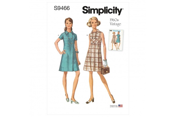 S9466 Misses' 1960s Vintage Dress