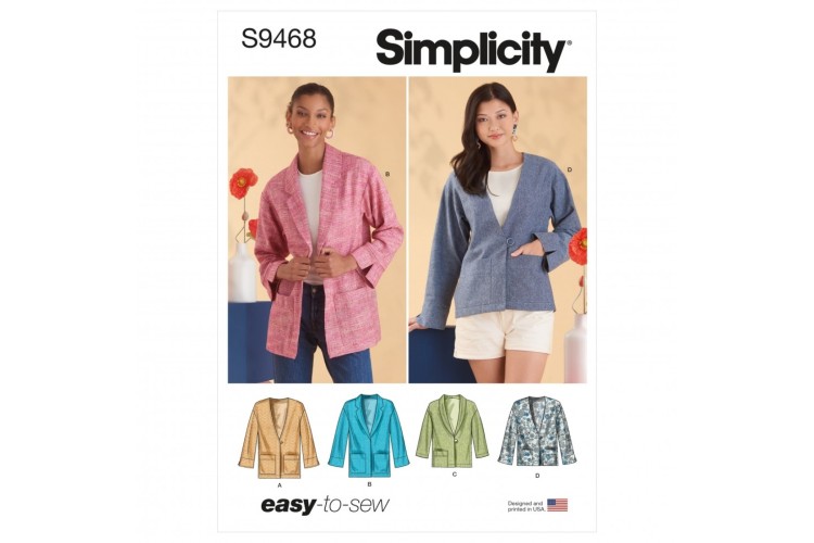 S9468 Misses' Easy Unlined Jacket