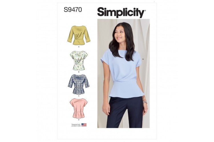 S9470 Misses' Peplum Tops