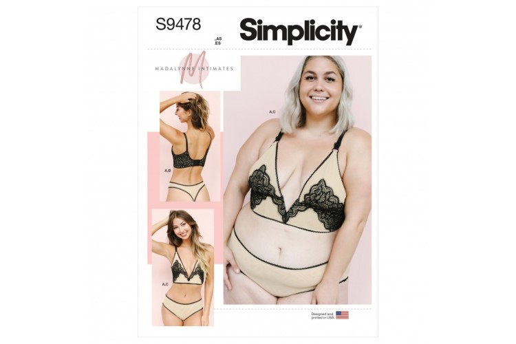 S9478 Misses' and Women's Bralette and Panties