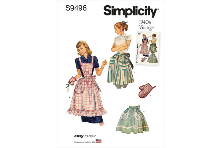 S9496 Misses' Vintage Apron
