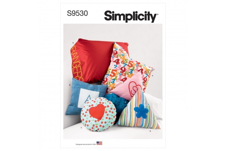 S9530 Simplicity Pillows In Three Sizes and Pillow Case