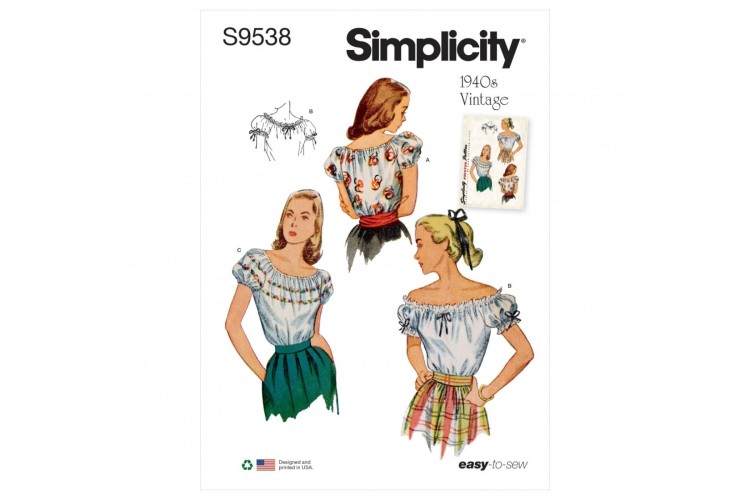S9538 Simplicity Misses Blouses