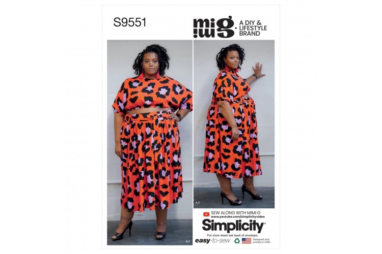 S9551 Simplicity Misses Tops, Skirt and Shorts