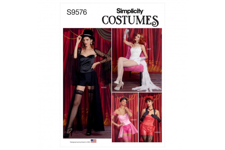 S9576 Simplicity Corset, Sleeves, Collar, Shorts, Decorations and Skirts
