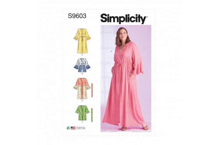 S9603 Simplicity Women's Caftans and Wraps