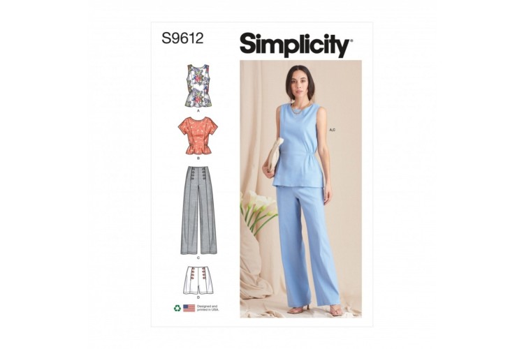 S9612 Simplicity Misses' Tops, Pants and Shorts