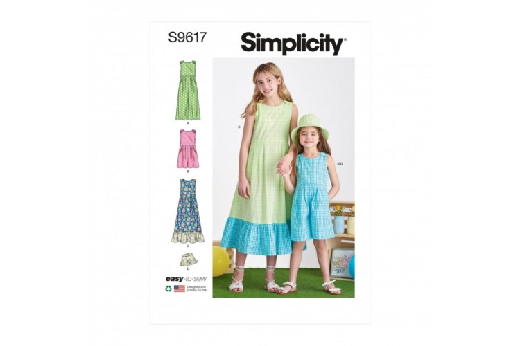 S9617 Simplicity Children's and Girls' Jumpsuit, Romper and Dress