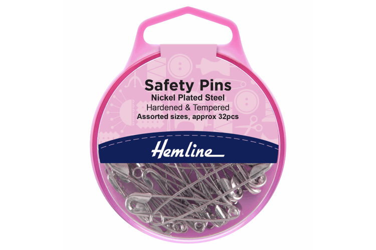 Safety Pins, Assorted Size 0-3, Nickel, 32 Pieces