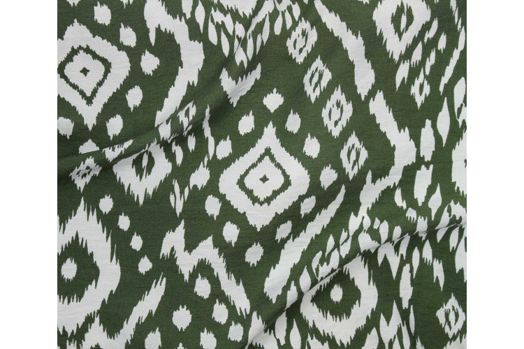 Santa Barbara-Olive/White 87% Rayon 13% Nylon 150cm